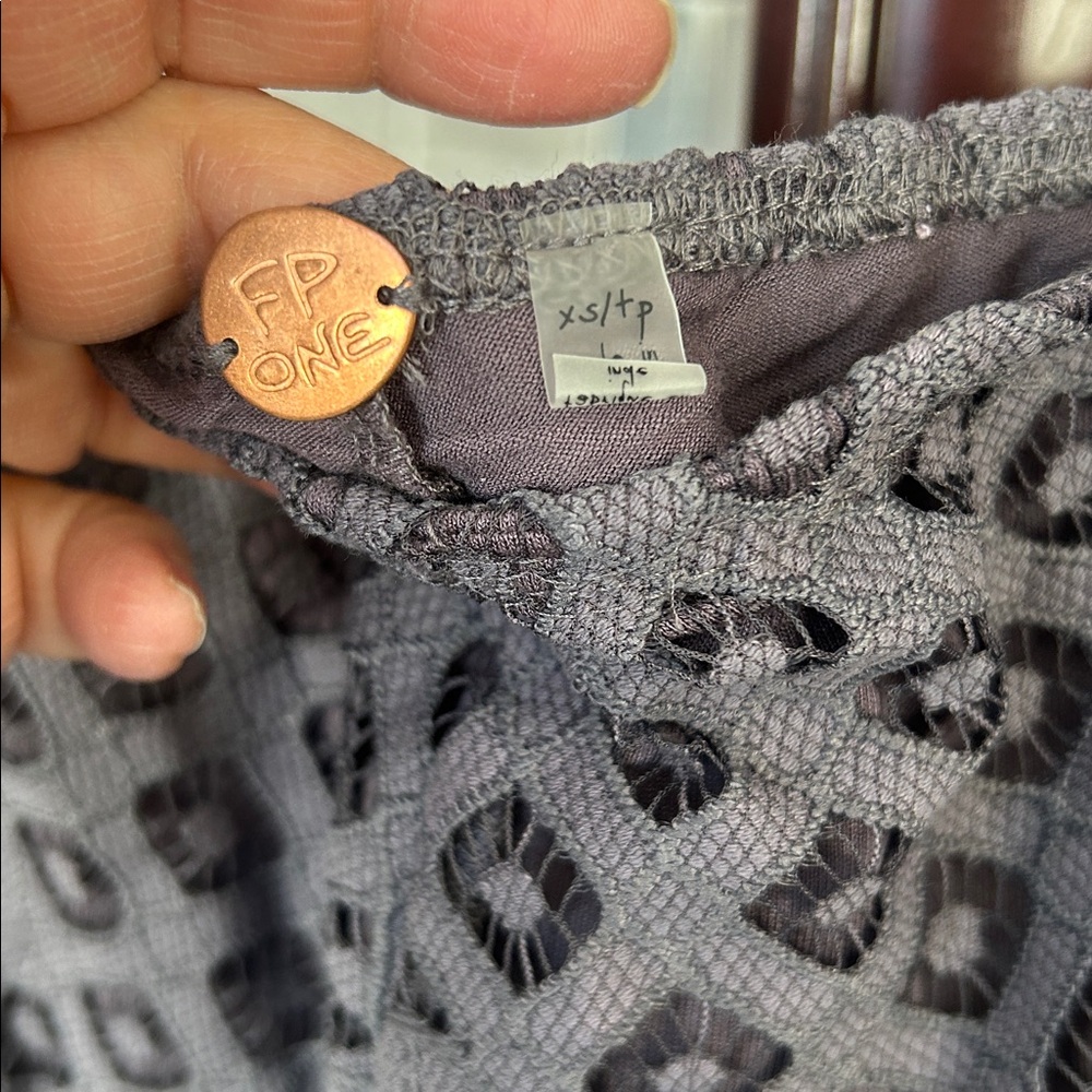 Women’s Gray Crochet Lace High-Waist Shorts - Picture 9 of 11